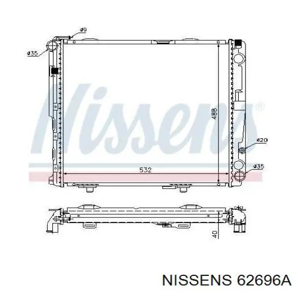 62696A Nissens Радиатор основной
