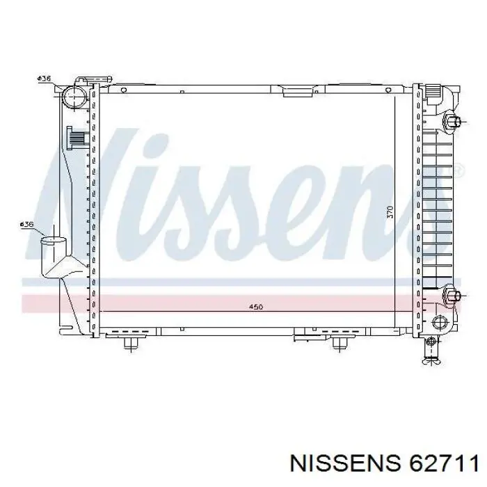 Radiador refrigeración del motor 62711 Nissens