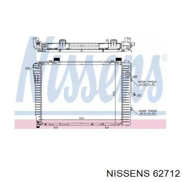 Радиатор 62712 Nissens