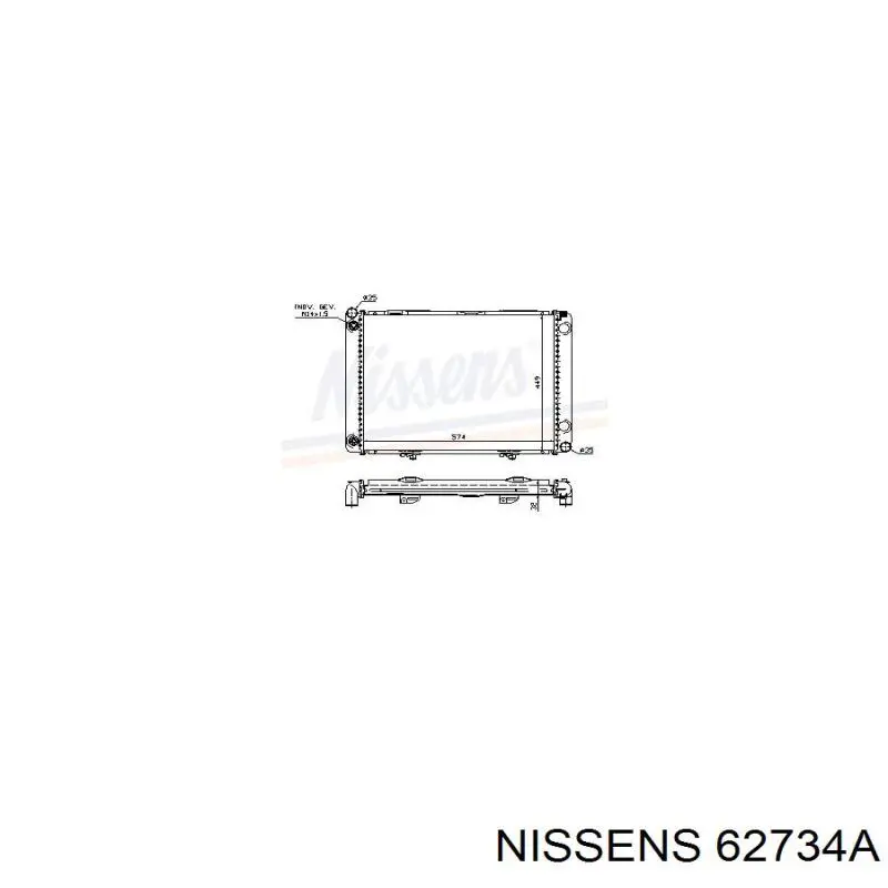 Купить 62734A Nissens Радиатор водяной