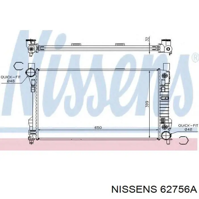 Радиатор охлаждения двигателя Nissens 62756A цена, от 152.02 USD