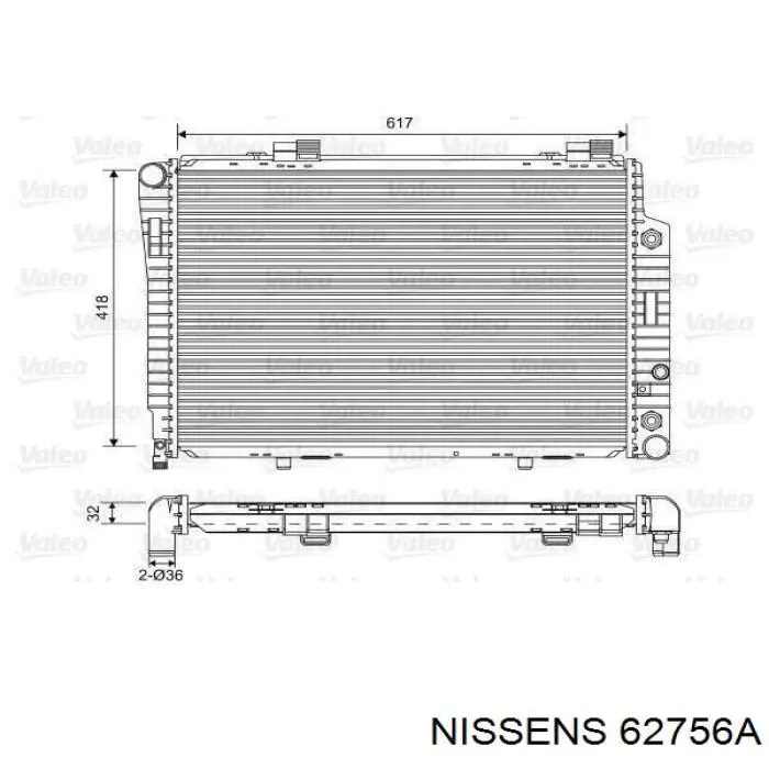 Купить 62756A Nissens Радиатор водяной