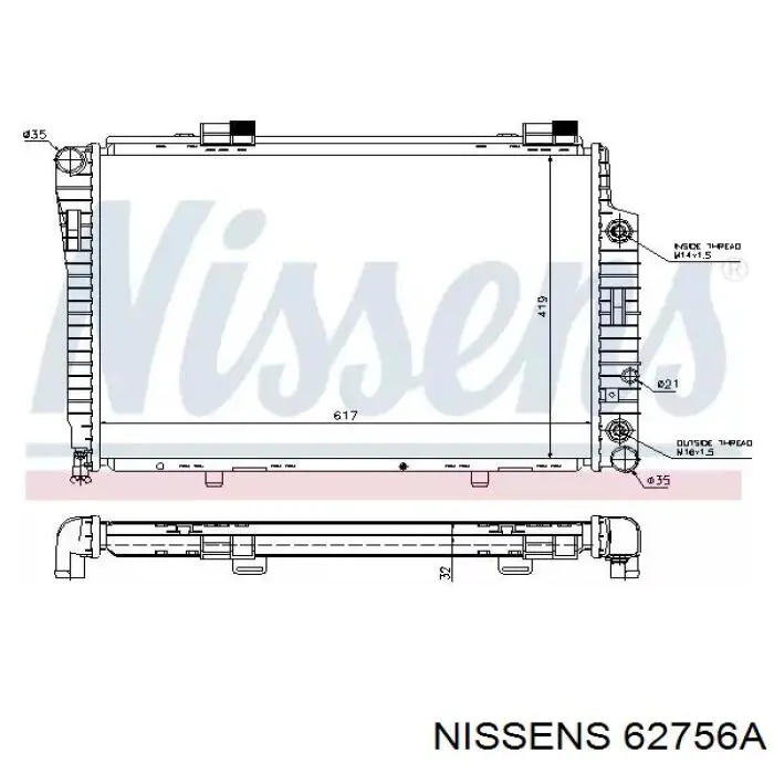 Радиатор 62756A Nissens