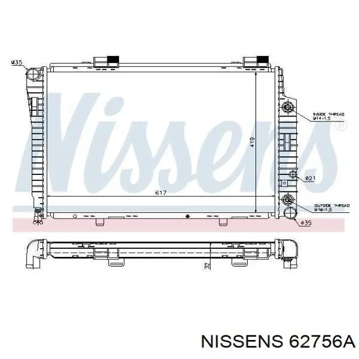 62756A Nissens Радиатор основной