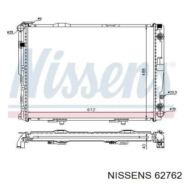 Радиатор 62762 Nissens