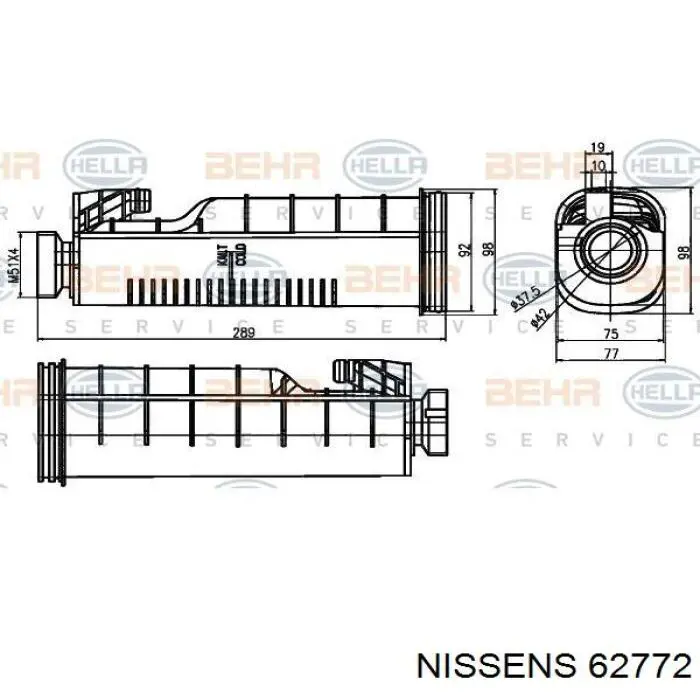 Купить 62772 Nissens Радиатор водяной