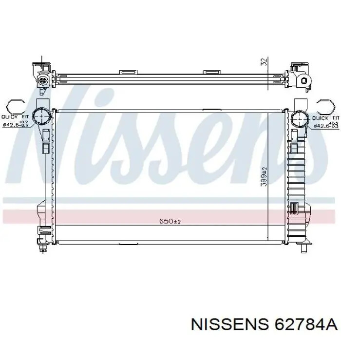 Радиатор охлаждения двигателя Nissens 62784A цена, от 128.60 USD