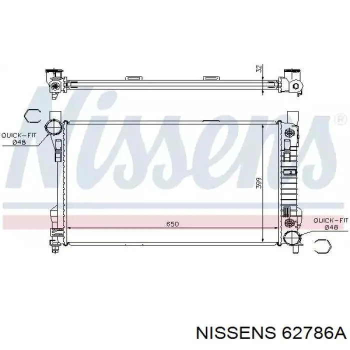 Radiador refrigeración del motor 62786A Nissens