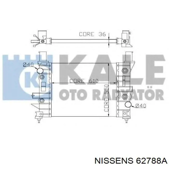 Радиатор охлаждения двигателя Nissens 62788A цена, от 204.28 USD