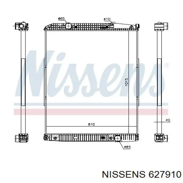 Радиатор охлаждения двигателя Nissens 627910