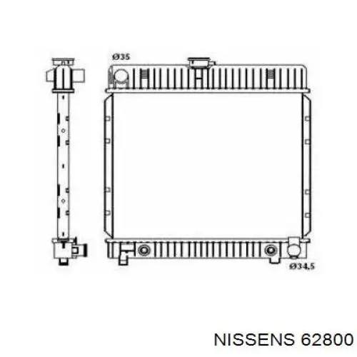 62800 NISSENS Radiador original y equivalente