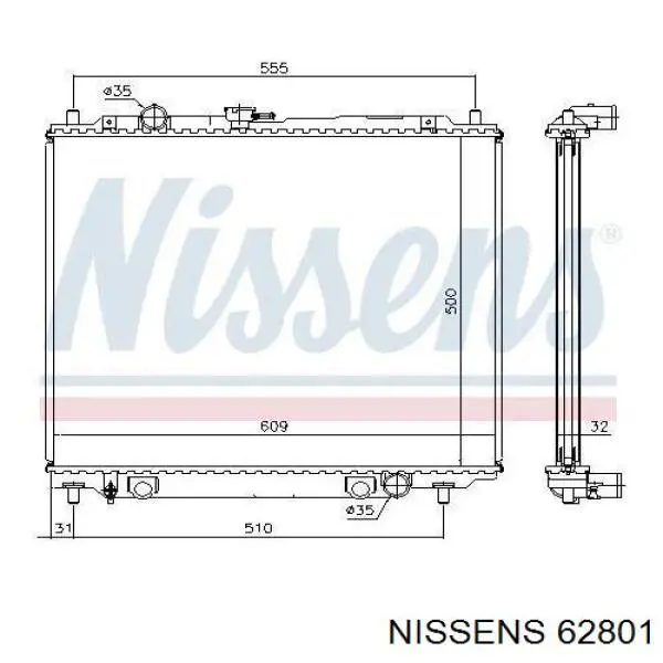 62801 Nissens Радиатор основной