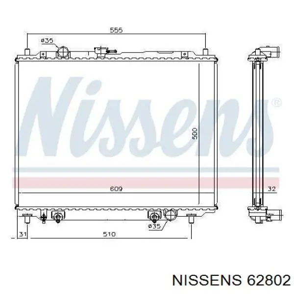 62802 Nissens Радиатор основной