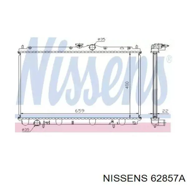 Радиатор охлаждения двигателя Nissens 62857A цена, от 120.43 USD