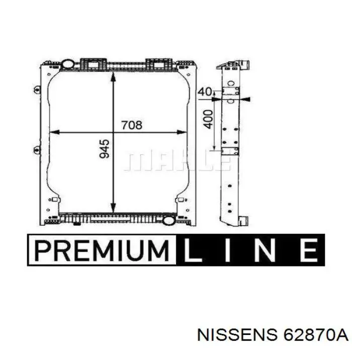 Купить 62870A Nissens Радиатор водяной