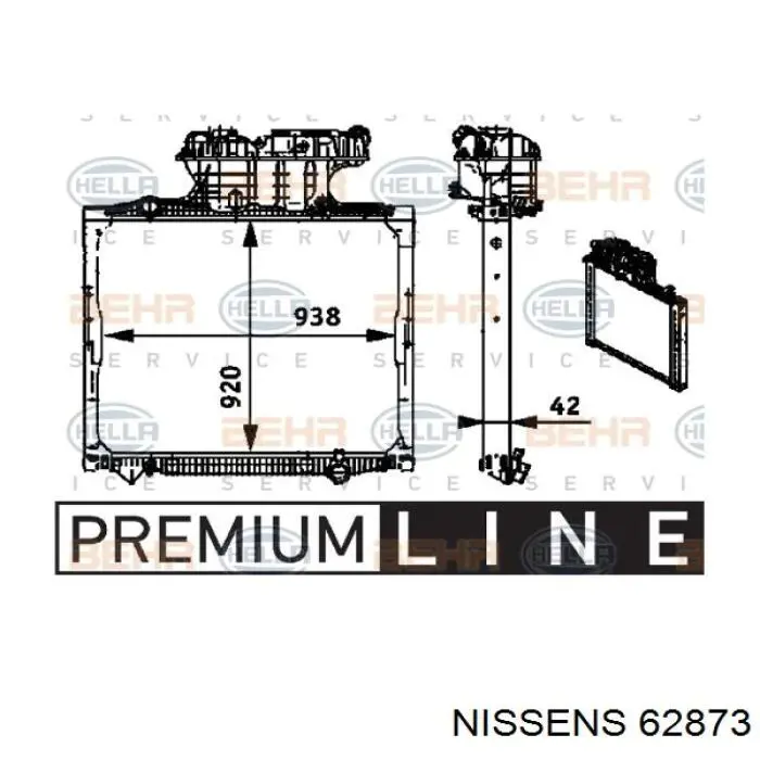 Радиатор охлаждения двигателя Nissens 62873 цена, от 660.07 USD