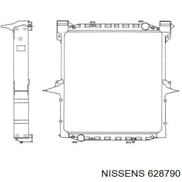 Radiador refrigeración del motor 628790 Nissens