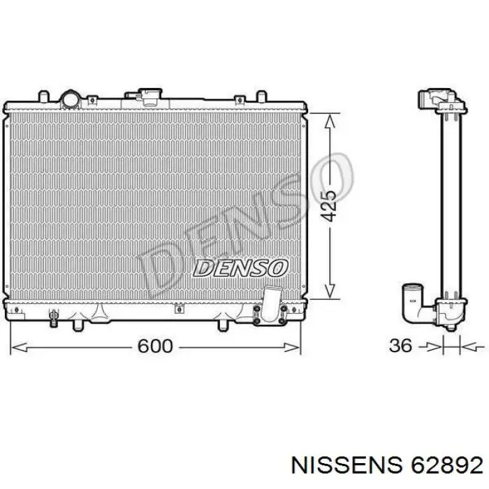 Радиатор охлаждения двигателя Nissens 62892 цена, от 118.09 USD