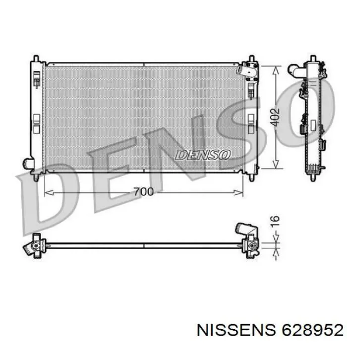 Радиатор охлаждения двигателя Nissens 628952 цена, от 98.83 USD