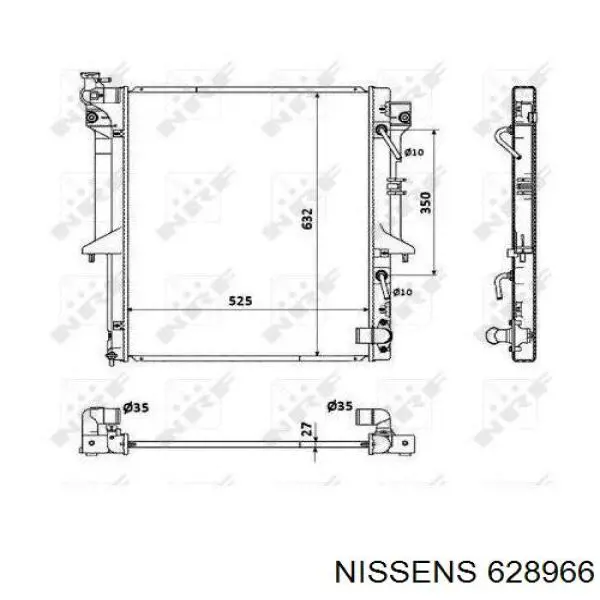 Радиатор охлаждения двигателя Nissens 628966 цена, от 202.03 USD