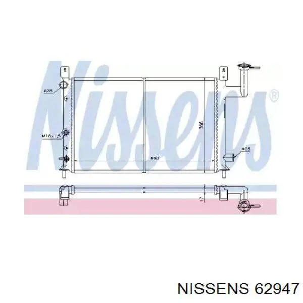 Радиатор 62947 Nissens