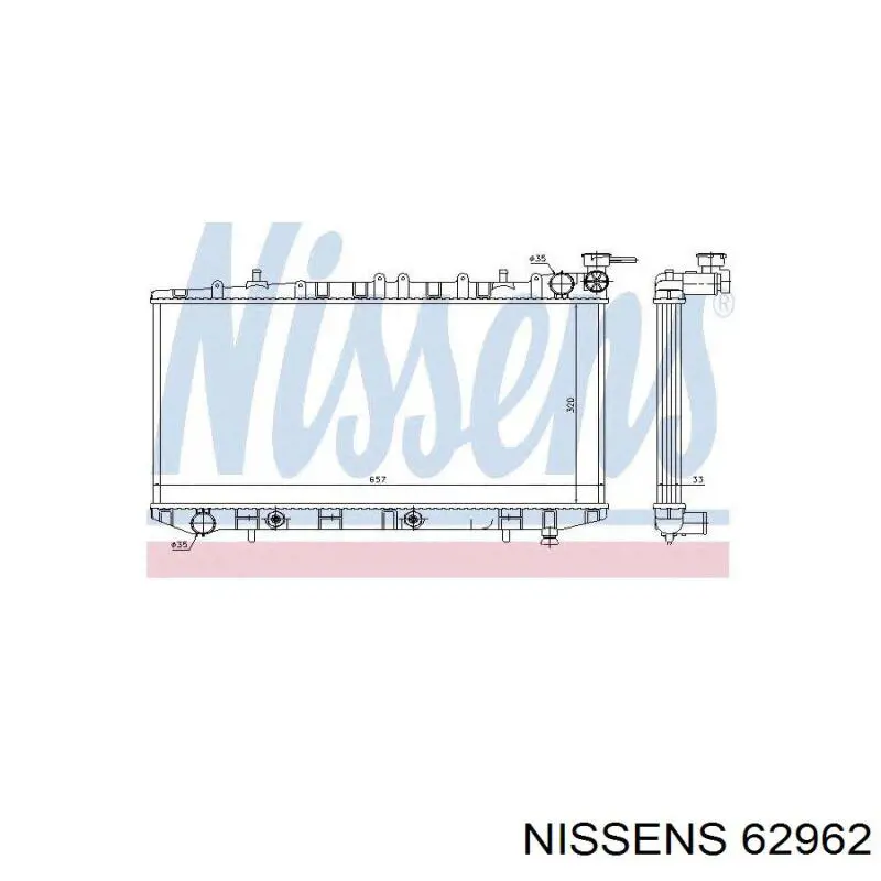 Радиатор охлаждения двигателя Nissens 62962 цена, от 82.81 USD