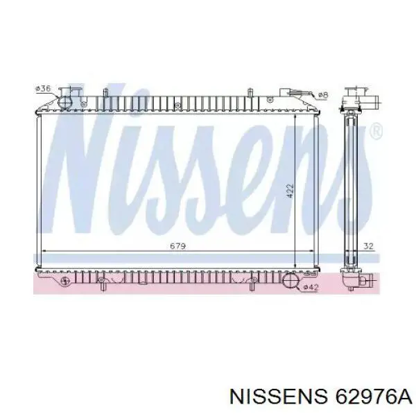 Радиатор охлаждения двигателя Nissens 62976A цена, от 145.14 USD
