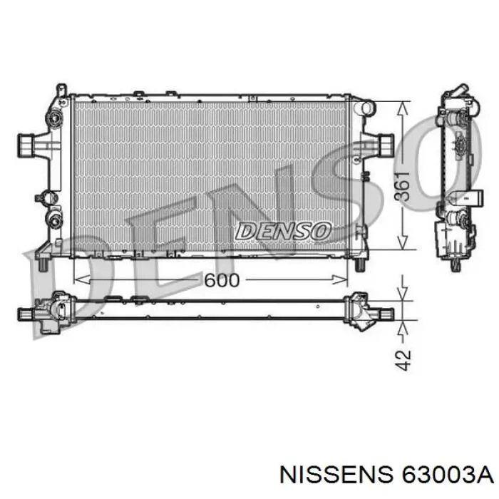 Радиатор охлаждения двигателя Nissens 63003A цена, от 82.30 USD