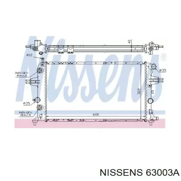 Купить 63003A Nissens Радиатор водяной