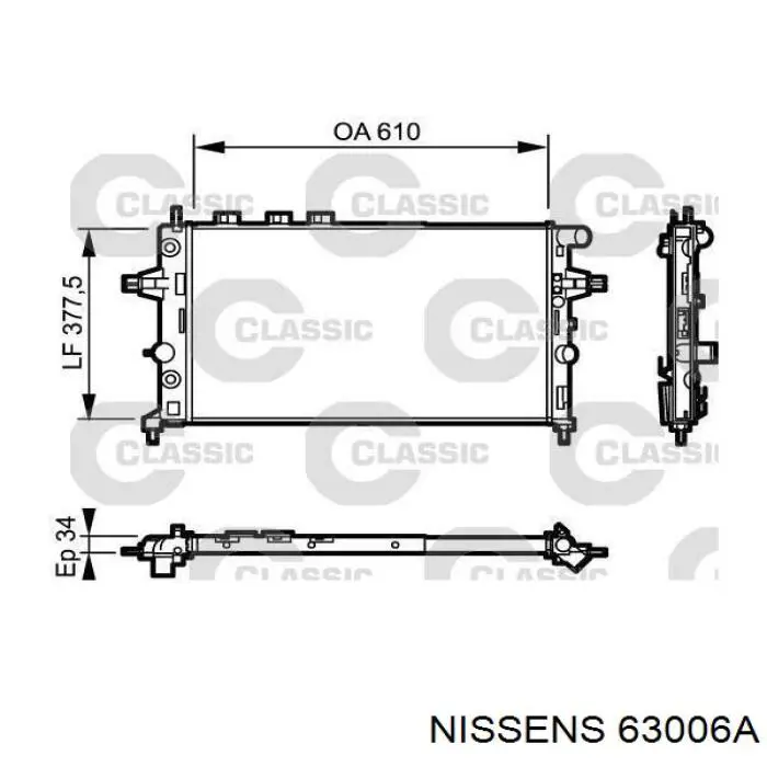 63006A Nissens Радиатор основной