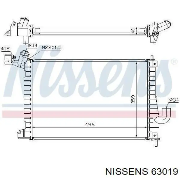 Радиатор 63019 Nissens