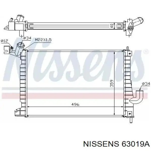 Радиатор 63019A Nissens