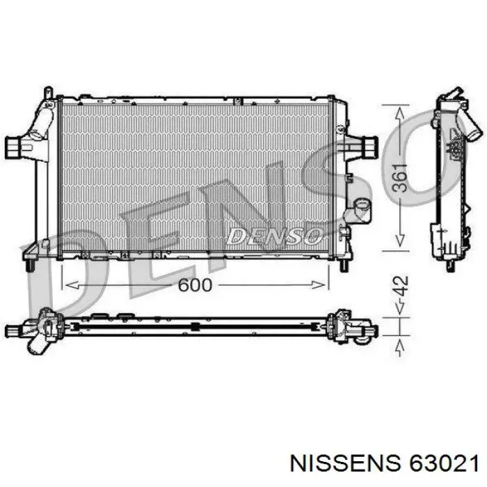 Купить 63021 Nissens Радиатор водяной