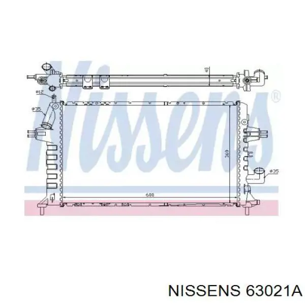 Радиатор охлаждения двигателя Nissens 63021A цена, от 74.99 USD