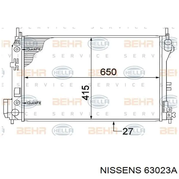 Купить 63023A Nissens Радиатор водяной
