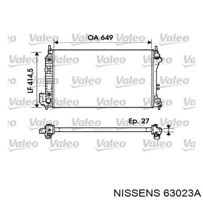 Радиатор охлаждения двигателя Nissens 63023A цена, от 144.17 USD