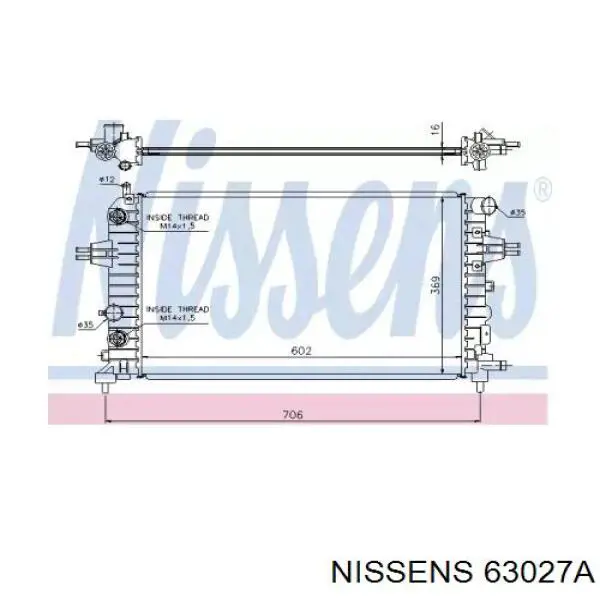 Купить 63027A Nissens Радиатор водяной