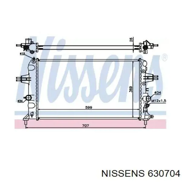 Купить 630704 Nissens Радиатор водяной