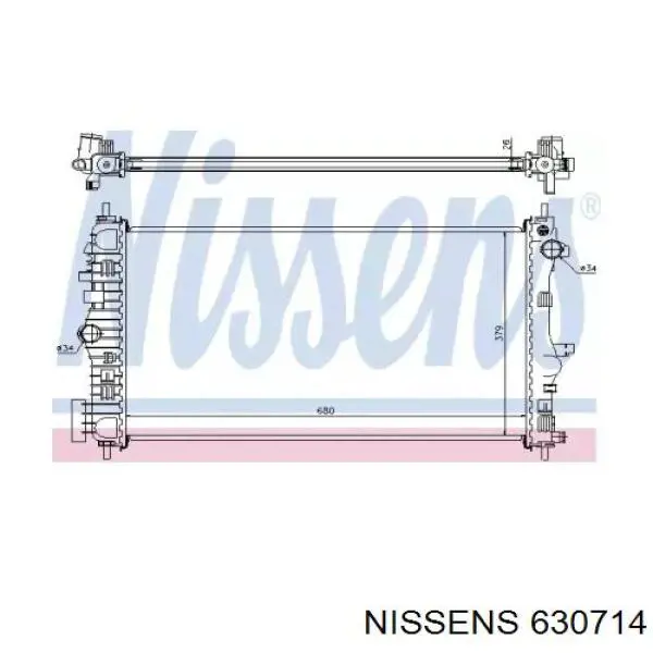 Радиатор охлаждения двигателя Nissens 630714 цена, от 72.10 USD