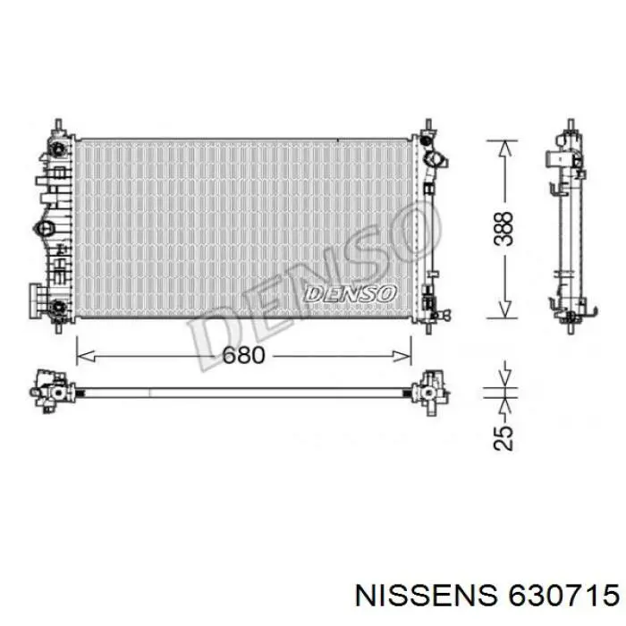 Купить 630715 Nissens Радиатор водяной