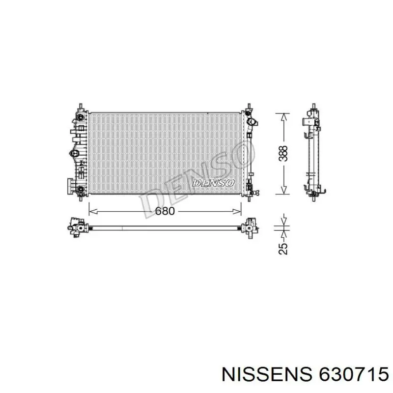 Радиатор охлаждения двигателя Nissens 630715 цена, от 75.16 USD