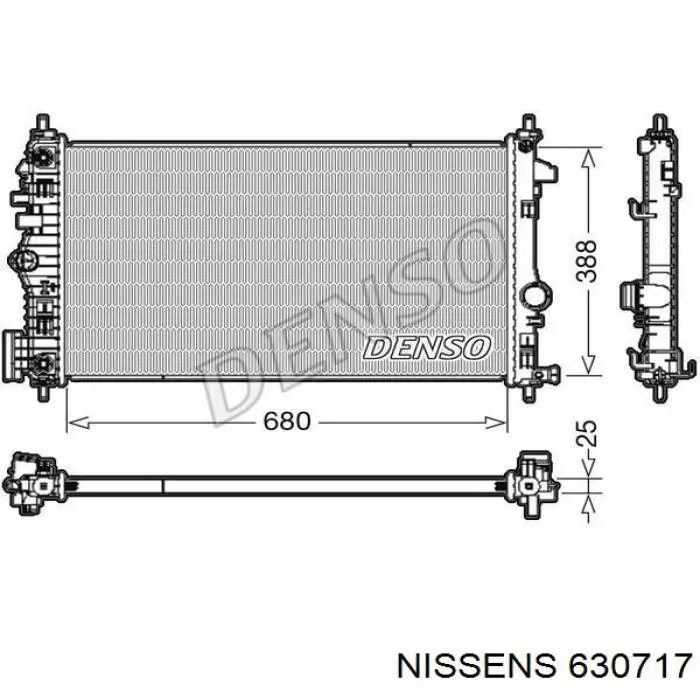 Radiador refrigeración del motor 630717 Nissens