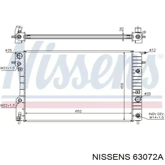 Радиатор охлаждения Nissens 63072A