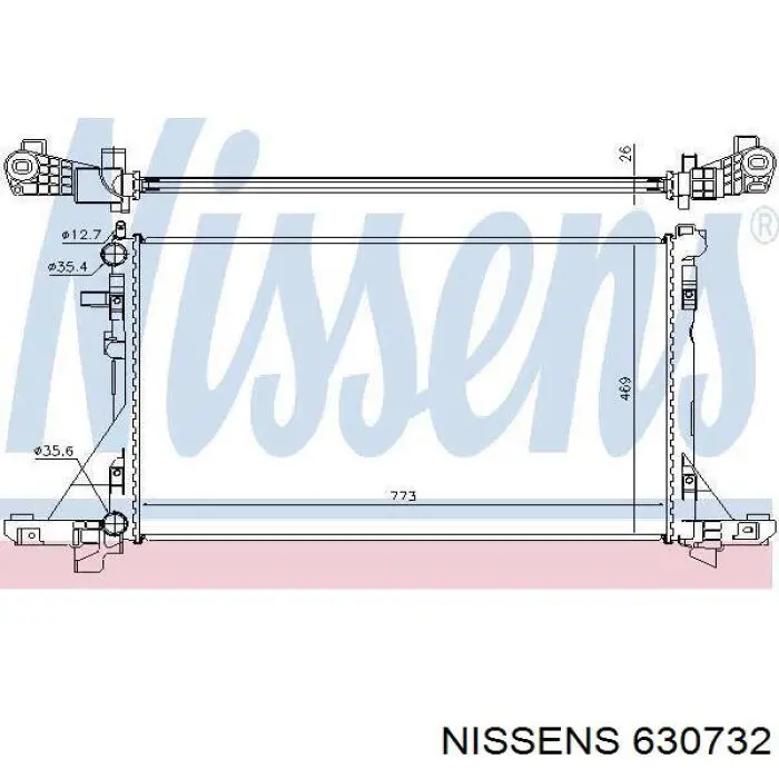 Radiador refrigeración del motor 630732 Nissens