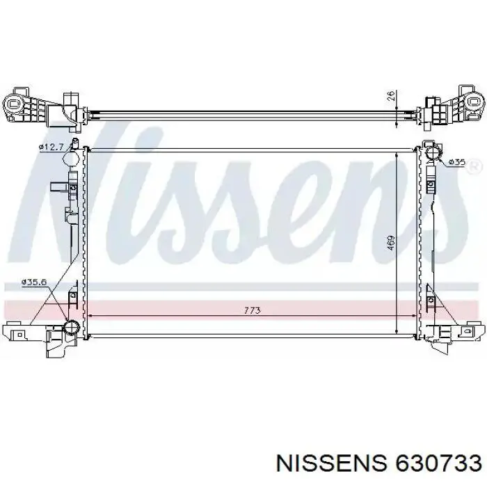 Радиатор охлаждения двигателя NISSENS 630733