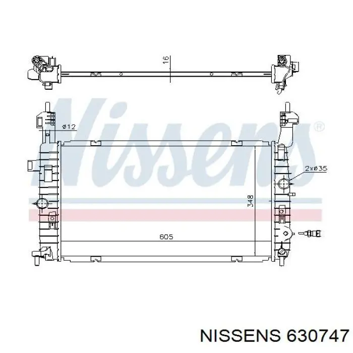 630747 Nissens radiador de esfriamento de motor