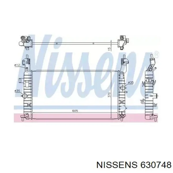 630748 Nissens radiador de esfriamento de motor