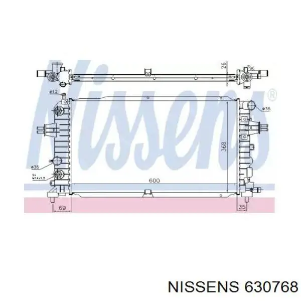 630768 Nissens radiador de esfriamento de motor