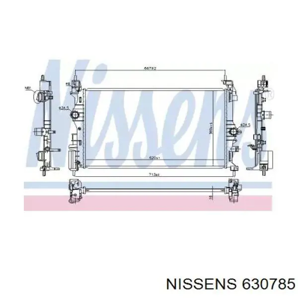 630785 Nissens radiador de esfriamento de motor