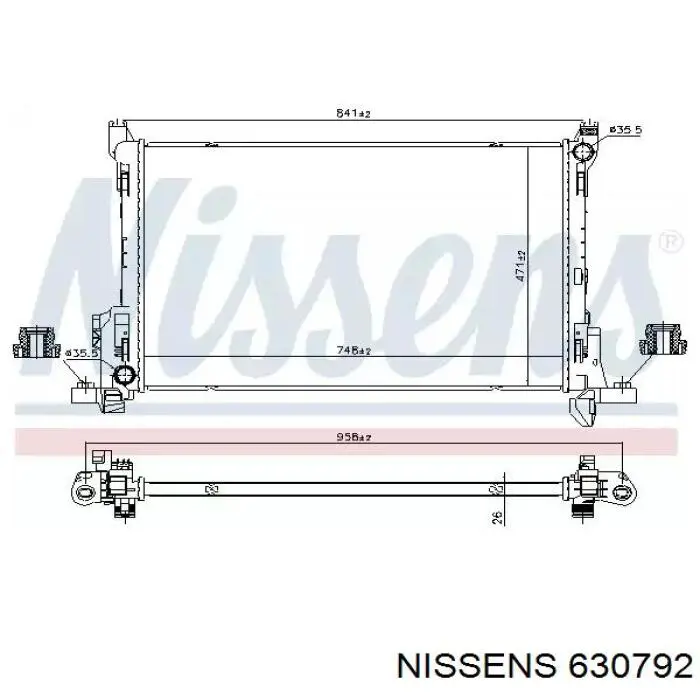 Радіатор охолодження двигуна 630792 Nissens